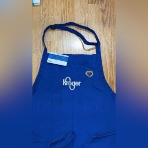 Kroger Supermarkets bundle lot of 2pc apron & badge name tag blue